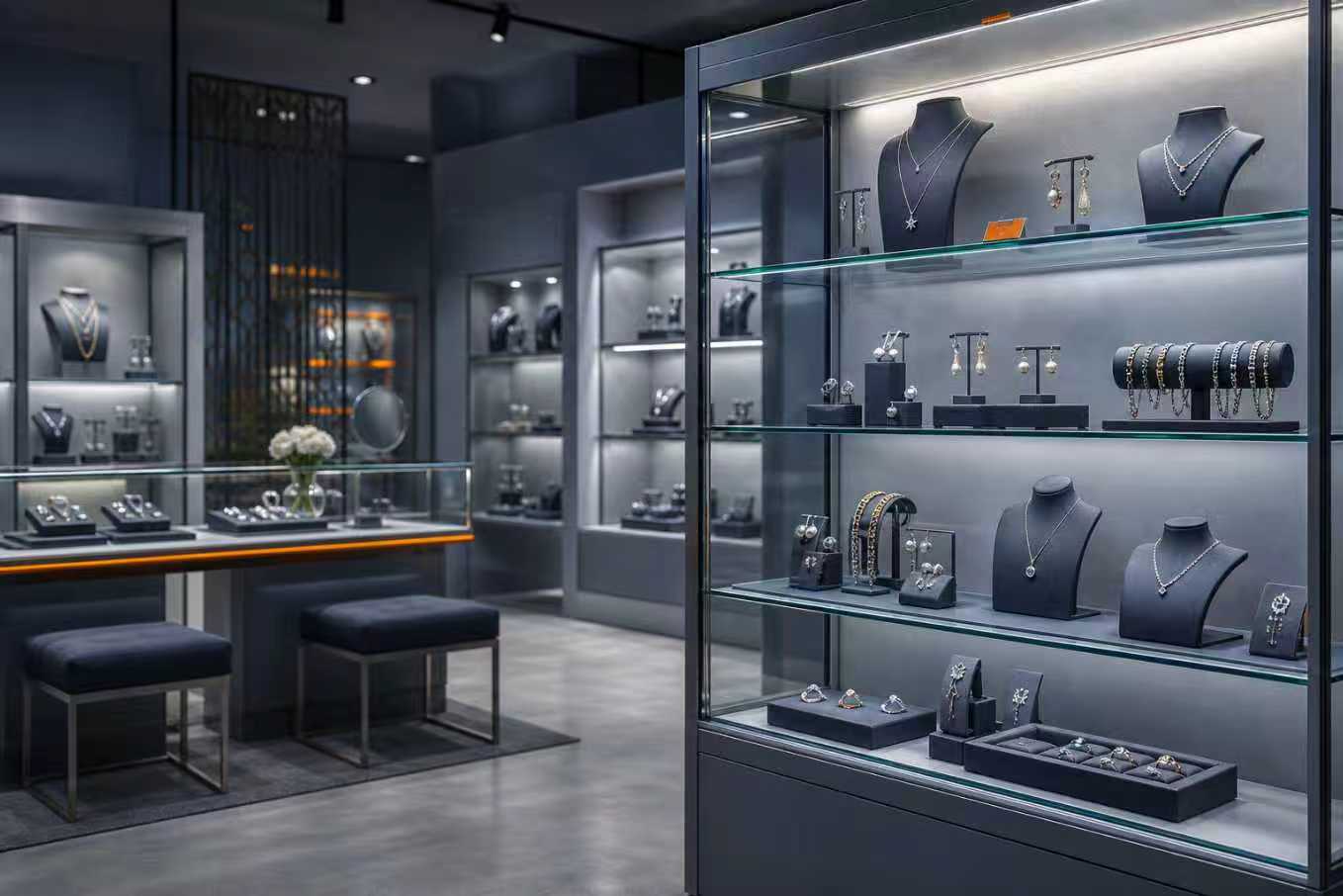 珠宝门店展柜陈列场景
